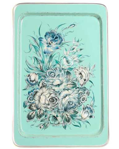 Жостовский поднос декоративный, размер 53х36 см (A28), металлический