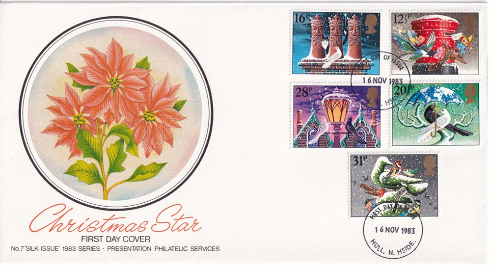 Конверт Первого дня Великобритании от 16 ноября 1983 года с пятью марками и спецгашением