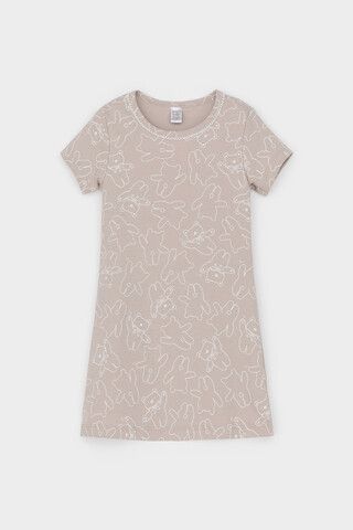 сорочка  для девочки  К 1156/бежевый,мини плюшевые мишки