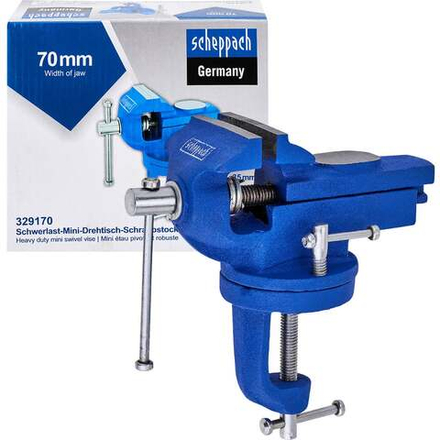 Тиски слесарные поворотные мини Scheppach (ширина губ - 70мм) Sch-329170(66055)