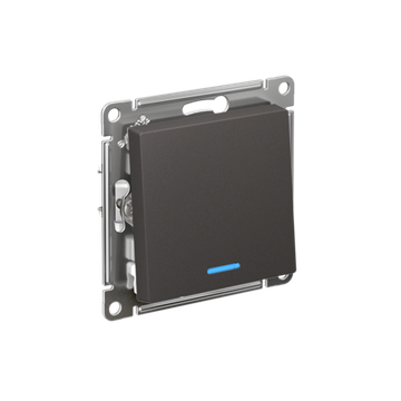 ATLASDESIGN 1-клавишный ПЕРЕКЛЮЧАТЕЛЬ с подсветкой, сх.6а, 10АХ, механизм, БАЗАЛЬТ