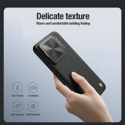 Чехол с вставками из кожи от Nillkin для Xiaomi 14 Pro, серия CamShield Prop Leather Magnetic Case