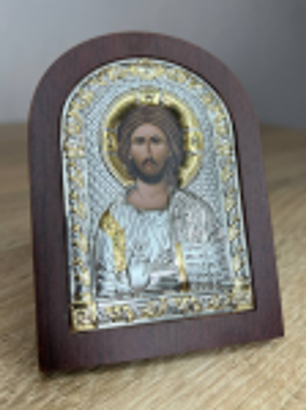 Спаситель, икона арочная, красное дерево, 75х103