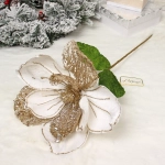 Украшение новогоднее «Пуансеттия - Рожедественская красавица» 23 см, Белый/Шампань