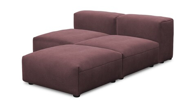 Угловой диван Фиджи малый (Еврокнижка) Velutto 15 168*210*62 см, пурпурный Велютто Еврокнижка Фиеста