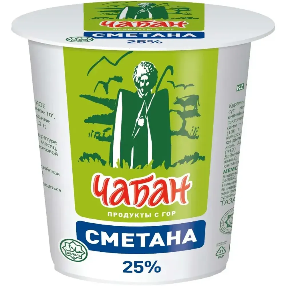 Сметана ЧАБАН 25% 400гр