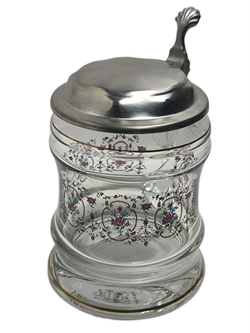 Кружка пивная (стекло с оловянной крышкой), Германия