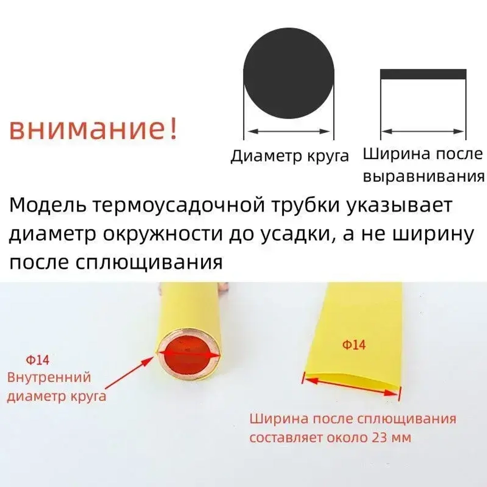 2-кратная термоусадочная трубка, 2 мм, прозрачный, длиной 10 метров