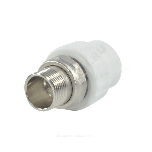 Муфта PP-R комбинированная разъемная белая Дн 25х3/4" НР для радиатора RTP (РосТурПласт) 14628