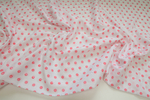 Батист вышивка белый в розовый горох