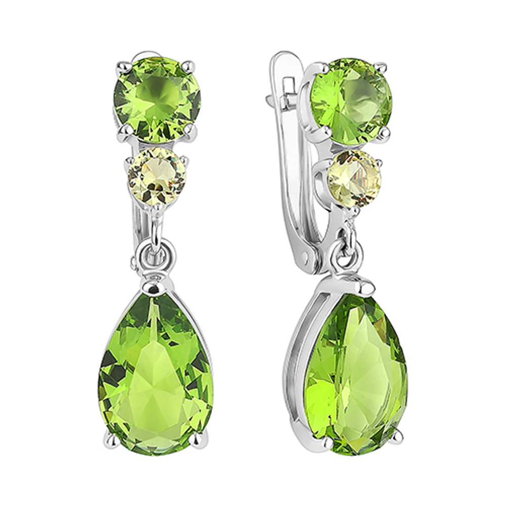 Серьги из серебра с кварцем