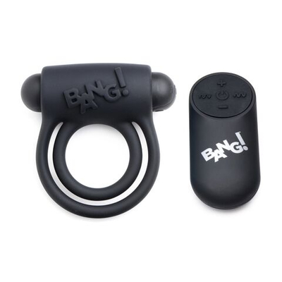 Черное эрекционное виброкольцо 28X Remote Control Vibrating Cock Ring & Bullet (Цвет: черный)