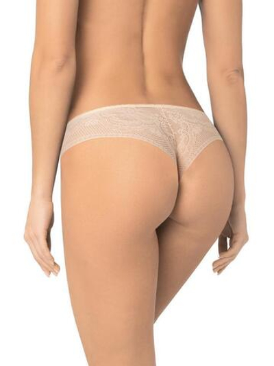 Трусики-бразилиана с тончайшей кружевной задней частью (Размер: M) (Цвет: молочный)