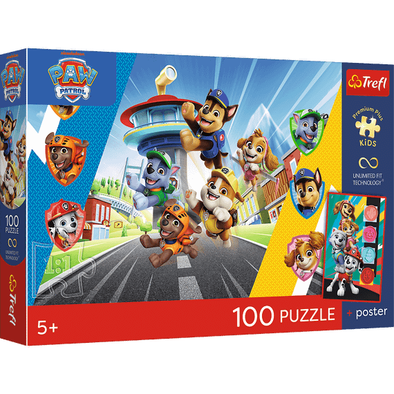 Pazl \ Puzzle \ Пазлы Puzzles - "100 UFT" - Trefl Premium Plus Kids - Doggy adventure / Viacom PAW Patrol