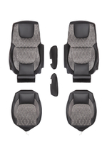 Чехлы Люкс Daf XF-105 c 2012 года (экокожа, черный, серая вставка)