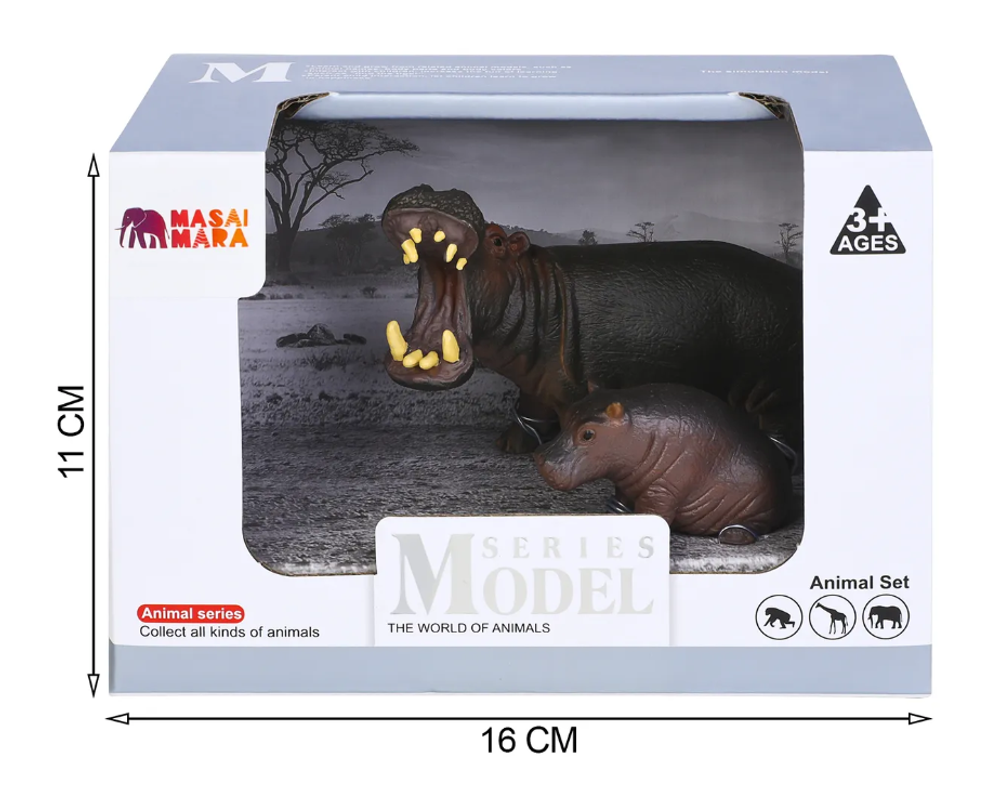 Игровой набор Masai Mara Мир диких животных: семья бегемотов