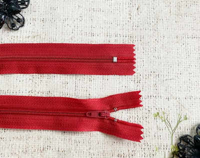 Молния брючная автомат, L 20 см, Т3, красный