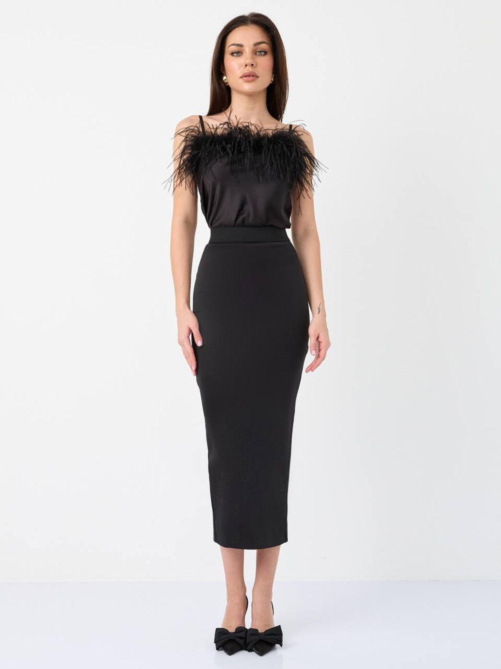 Юбка длинная на резинке