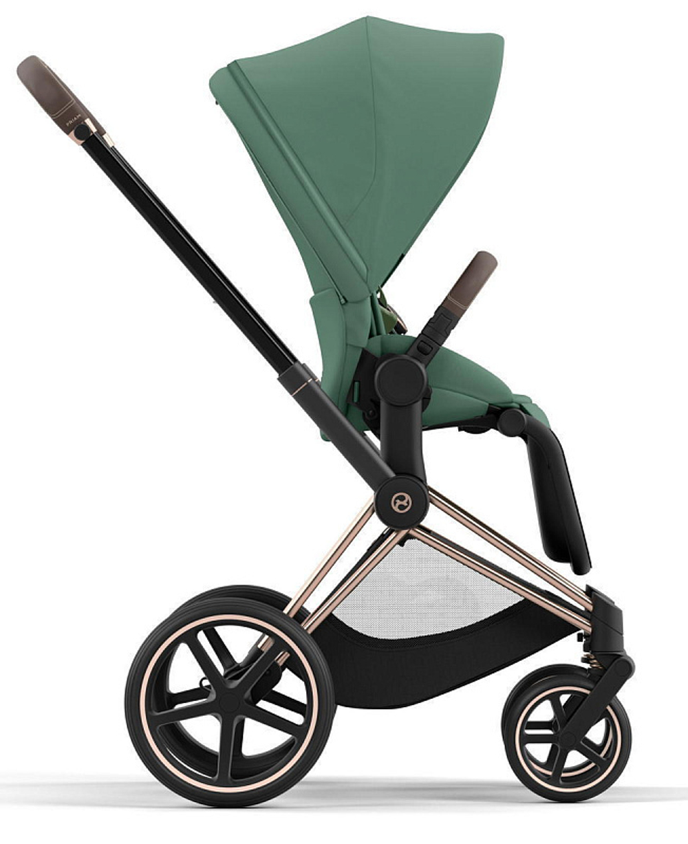 Коляска 3 в 1 Cybex Priam IV Rosegold complete и автокресло Cloud T i-Size Sepia Black Leaf Green