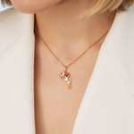 Подвеска «Пчела на сотах» из красного золота с миксом камней