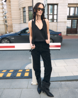 Брюки из искусственной замши черный