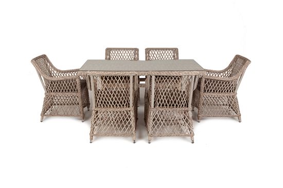 "Латте" обеденная группа плетеная, цвет бежевый