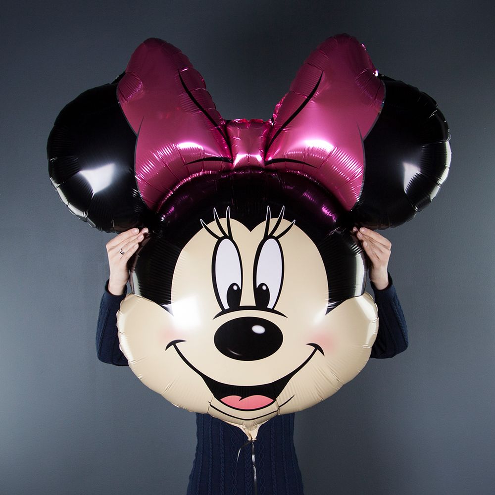 Шар (46''/117 см) Фигура, Голова, Минни Маус, 1 шт.