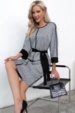 Платье Алана (белый/черный) Р11-1231/4 Nikol