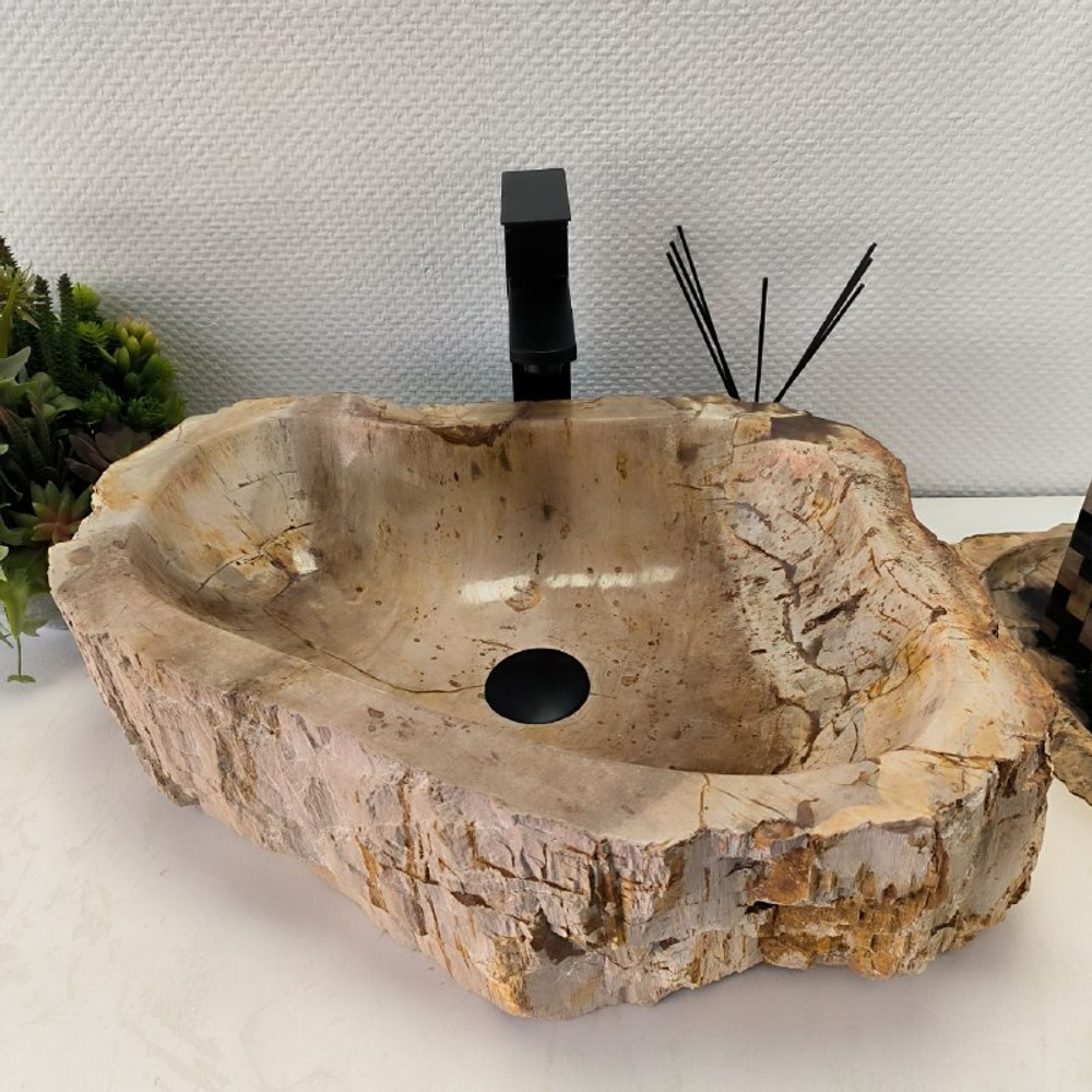 Раковина из окаменелого дерева Fossil Basin  53*39*15 см OD-02366