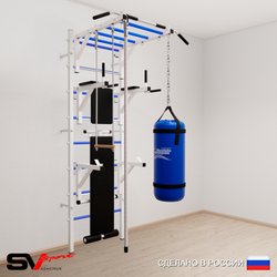 Шведская стенка Sv Sport 5661 (Турник рукоход/Брусья/Стойка/Скамья/Канат/Трапеция/Цепь/Мешок 15кг)
