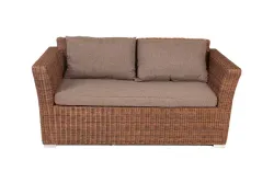 "Капучино" диван из искусственного ротанга двухместный, цвет коричневый