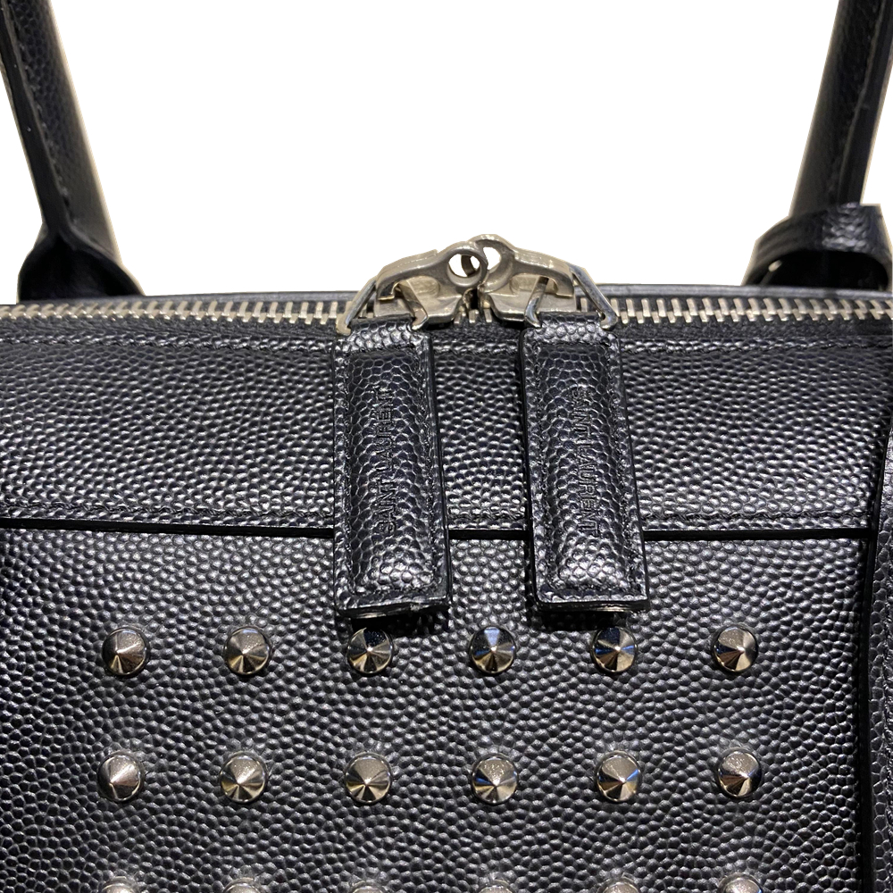 SAINT LAURENT Cow Leather Handbag Briefcase Regular Men"s Black