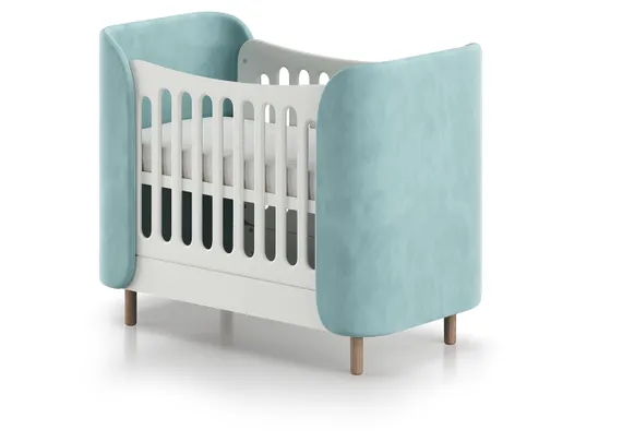 Кроватка KIDI Soft mini cпальное место 60*120 см (бирюзовый)