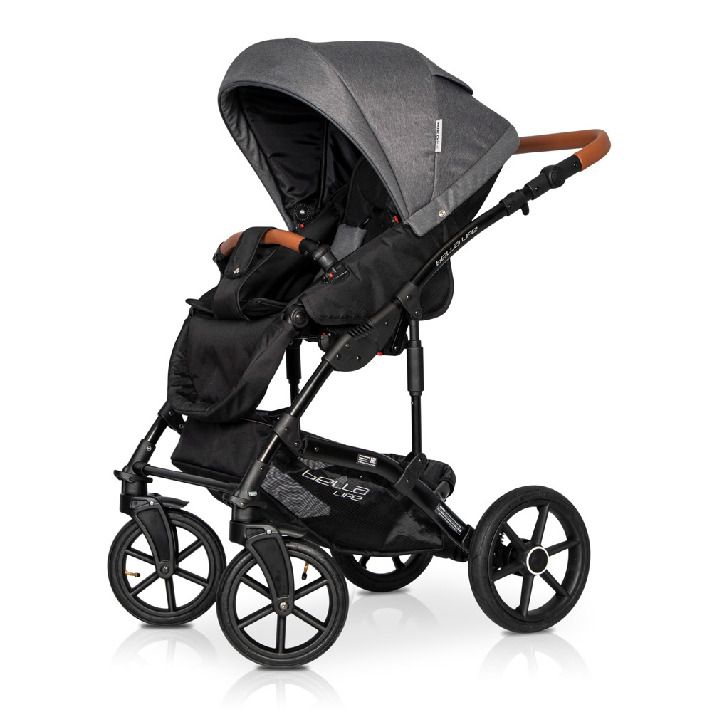 Коляска  BELLA LIFE (2 в 1) (RIKO BASIC) 06 Anthracite (графит)