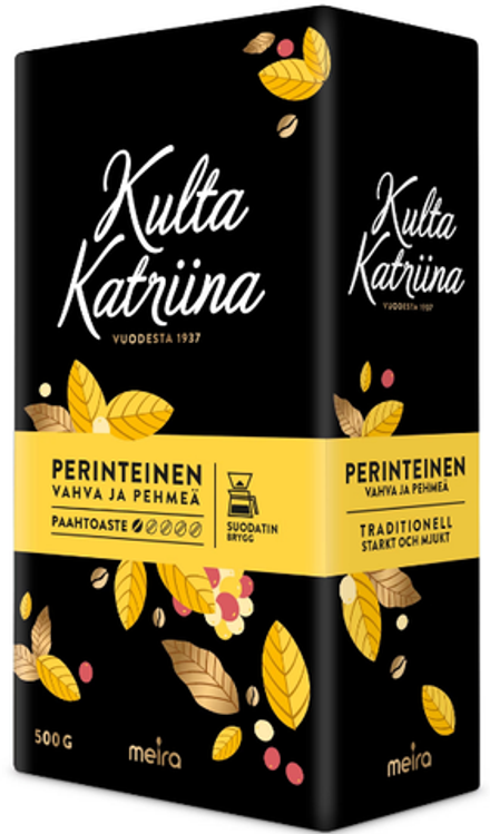 Кофе молотый Kulta Katriina Perintainen 500 гр., традиционный светлой обжарки