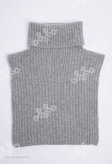 Воротник из 100% монгольской шерсти (Серый)