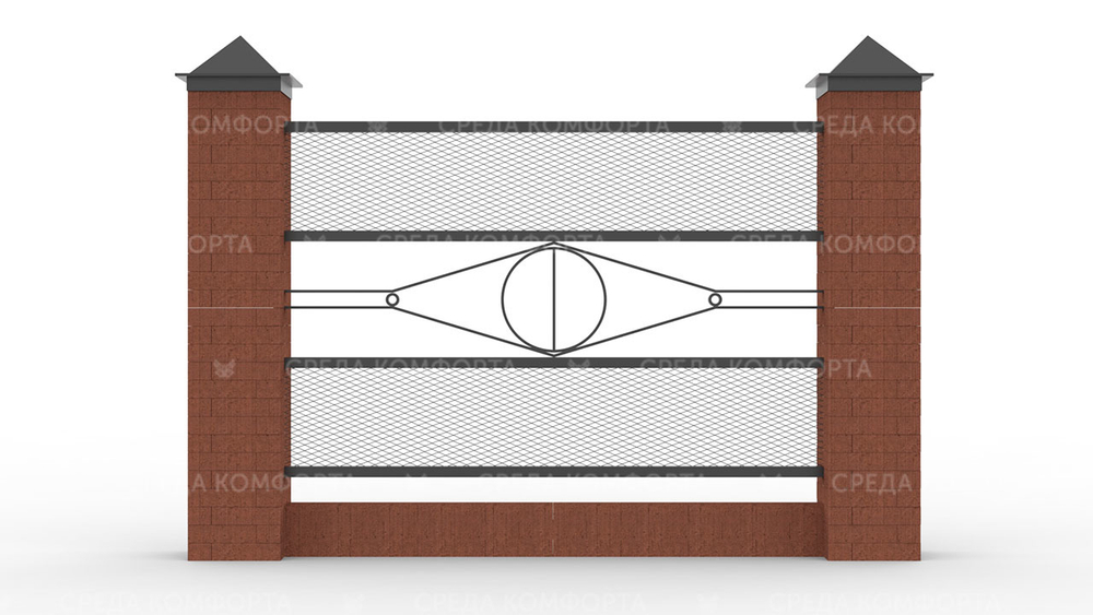 Забор из сетки рабицы 2500х2000 мм ZBR0176