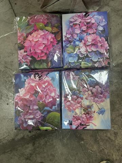 Пакет подарочный "Гортензия" 25*32*11см,глитт,ручки-шнурок,4 диз.микс