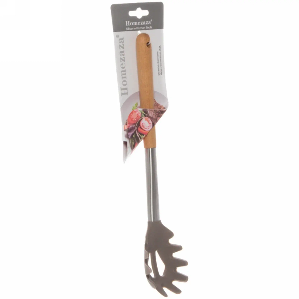 Ложка кухонная силиконовая для спагетти «DANNY HOME» 34см кофейная