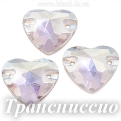 Пришивное сердце Solvo с 2 отверстиями, Кристалл Трансниссио