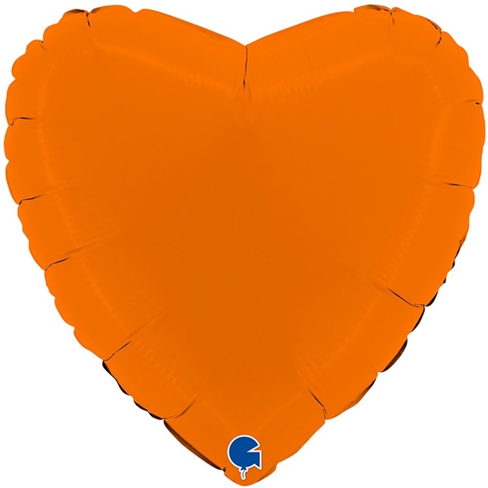 Сердце из фольги с гелием оранжевого цвета 46 см