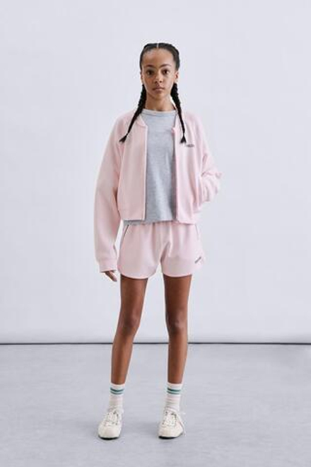 ZARA ТОЛСТОВКА НА МОЛНИИ ИЗ МОДАЛА, ПАСТЕЛЬНО-РОЗОВЫЙ