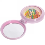 Расческа массажная детская складная «КАРАМЕЛЬ», звезда, цвет сиреневый, d-6см (пакет с подвесом)