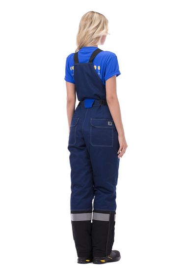 Костюм зимний женский "Виват" полукомбинезон (синий/василек/черный)