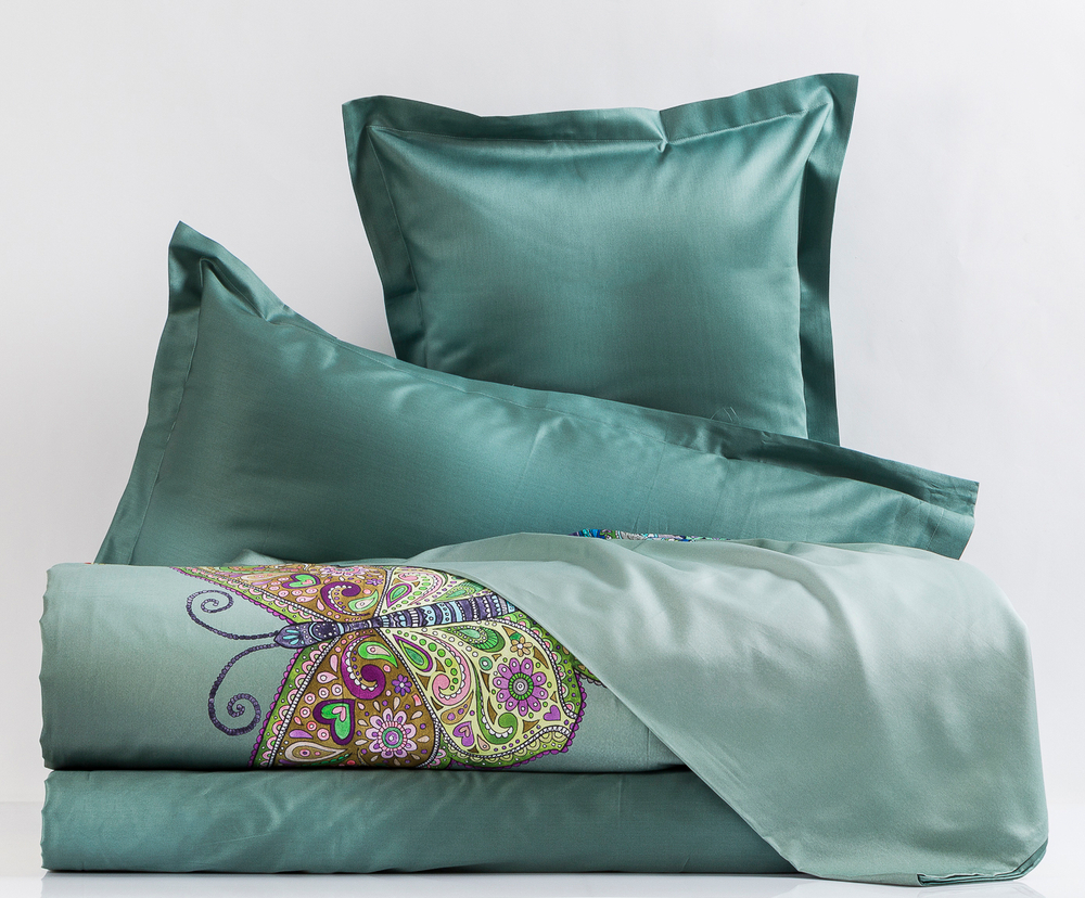 Постельное белье 2 спальное Mirabello Mariposa зеленое