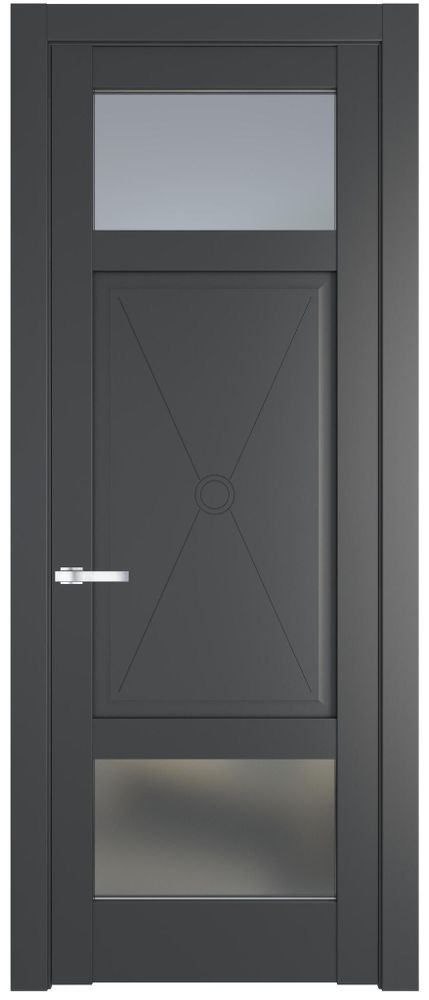 Дверь ProfilDoors (Профиль Дорс) Модель 1.3.2PM / Цвет Графит (Pantone 425С) / Стекло Матовое