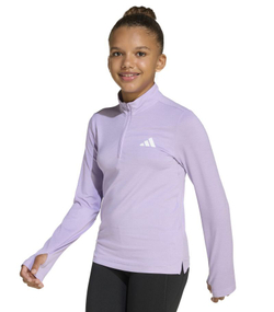 Футболка для девочки Adidas Girls Training Zip Longsleeve - white/powdered plum