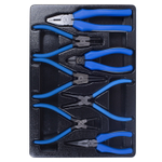 KING TONY (9-40207GP) Набор съемников стопорных колец, плоскогубцев и бокорезов, ложемент, 7 предметов