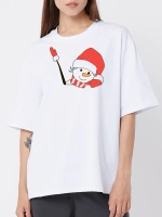 Футболка больших размеров с принтом снеговик