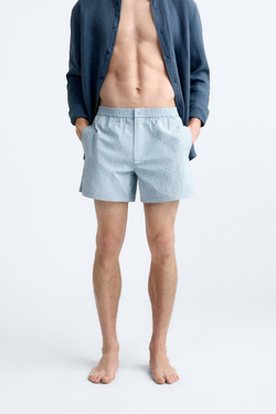 ZARA ПЛАВКИ ТЕКСТУРИРОВАННЫЕ, НЕБЕСНО-ГОЛУБОЙ